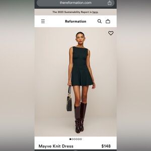 Reformation black mayve knit dress.